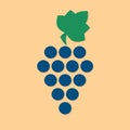 Grape icon or sign. Design element for winemaking, viticulture, wine house. Colorful vector illustration in flat style. Royalty Free Stock Photo